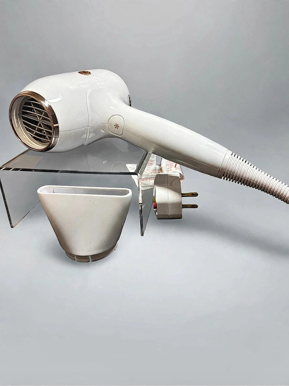 T3 Fit Compact Hair Dryer White Rose Gold 76890 Works Great